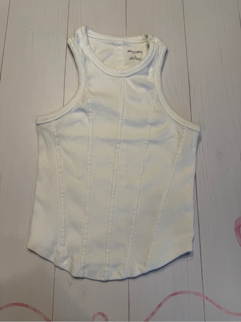 Pilcro Corset Rib Tank Top in white size small